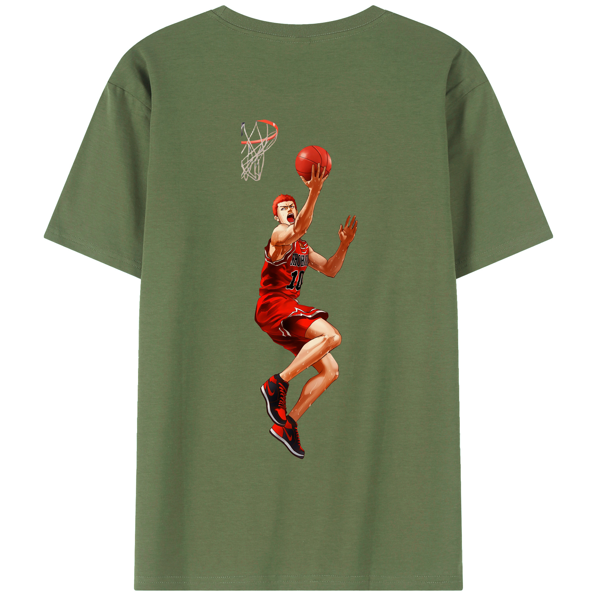 （画像用） SLAM DUNK／スラムダンク 綿100％ メンズ半袖Tシャツ（バックプリント） 通気性